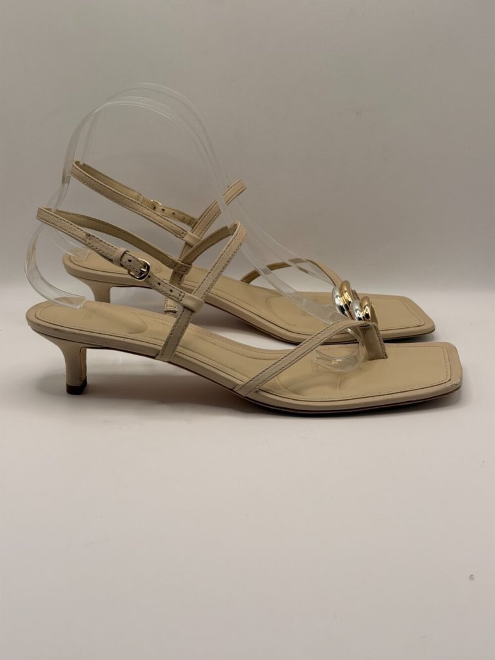 Vince Women Polli Birch Toe Ring Kitten Heel Sandal Sz 8.5 - Picture 6 of 13